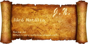 Járó Natália névjegykártya